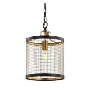 NEW! JONATHAN Y Elena 10" Lantern Metal LED Pendant, Modern, Farmhouse- GOLD